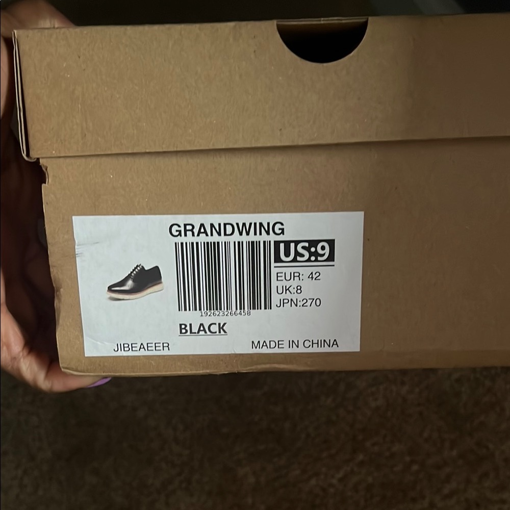 Grandwing Black Oxford Shoes